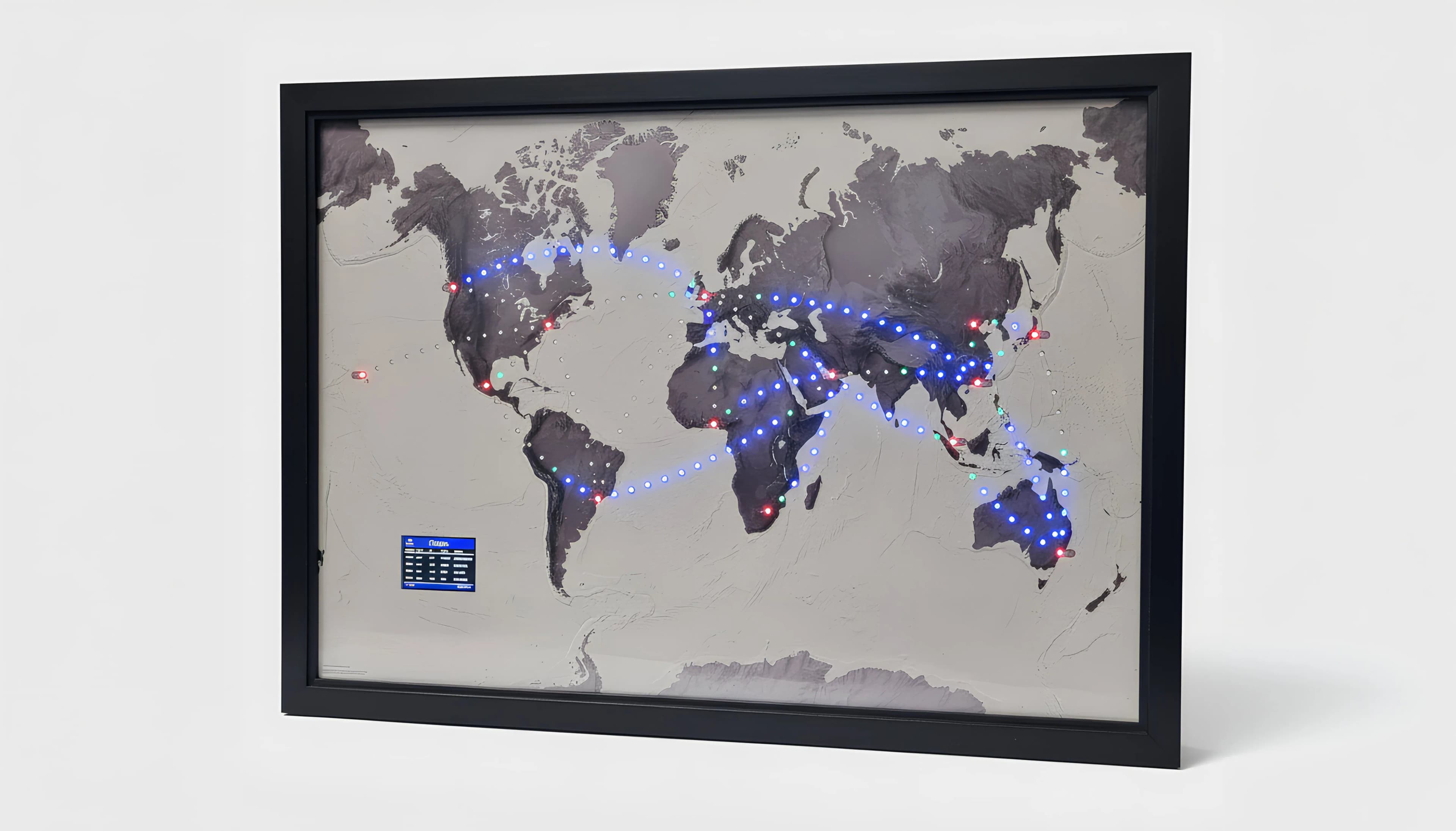 Angled product shot of Jetmapper showing the frame and LED detail