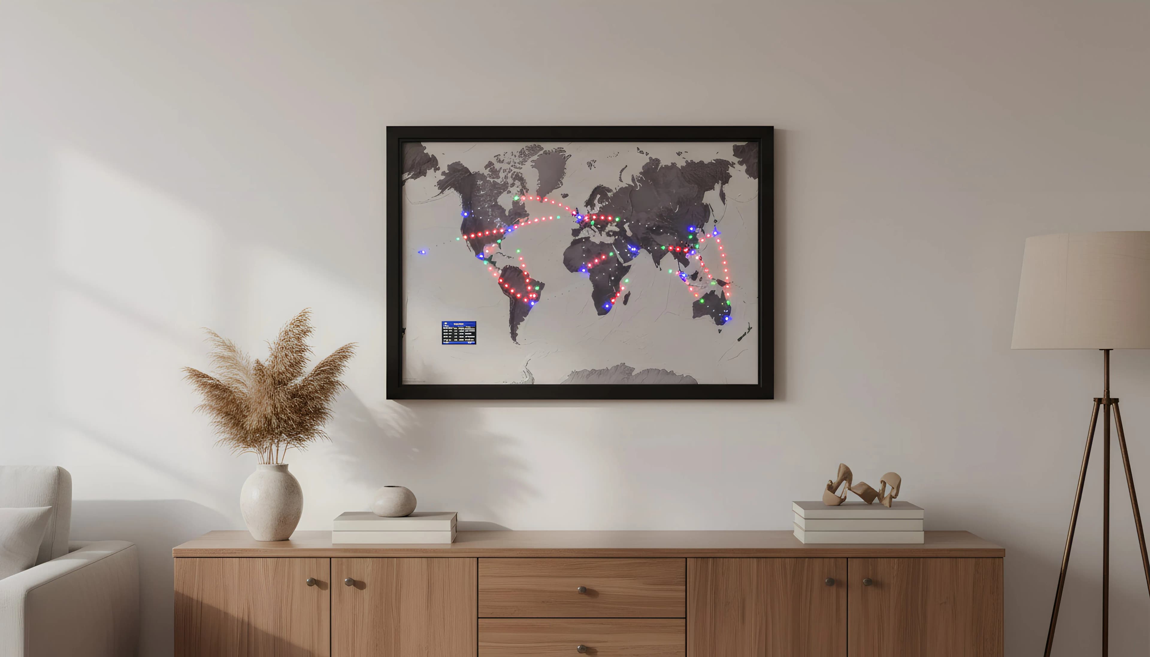 Jetmapper displayed in a stylish interior setting